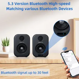 Aiyima Audio 80W Active Dual-Mode Книжная полка динамики 3-дюймового оптического коаксиального Bluetooth DAC для Home Music System TV PC