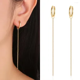 Studörhängen Dowi 925 Sterling Silver Long Tassel Chain Ear Line Dangle Drop For Women Fine Jewelry Gold Plated Present Partihandel