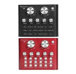 V8 Audio Stereo USB سماعة الميكروفون البث الإلكتروني لافتة صوت لايف الصوت DSP Entertainment Streamer Studio Audio Mixer Singing1853756