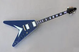 Фабрика Flying v Black Electric Guitar с кузовом из красного дерева и жестким вырезом.