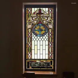 Naklejki okienne gotyckie róże filmu szklane filmy szklane zamrażane fałszywe z naklejką w stylu kościelnym może wykonać niestandardowy rozmiar