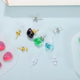 DIY geometrisk ädelsten silikon örhänge mögel kvinnliga studsörhängen smycken hantverk hänge charms epoxy harts gjutning mögel