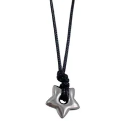 Anhänger Halsketten M2ea Gothic Hollow Star Anhänger Halskette Vintage Lederseil Mode Schmuck Damen Pentagonal Charm Halsketteq