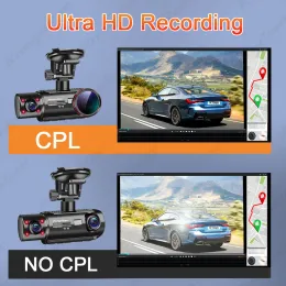 Range Tour 4K 3840*2160p 3 قنوات 2K+2K+2K Front+Cabin+Car Car DVR Dash Camera WiFi GPS CPL IR-CUT 24 ساعة وقوف السيارات مونتر