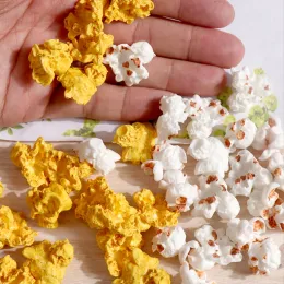 10Pcs/Lot Resin 3D Popcorn Food Charms Breloque Kawaii Cute Snack Pendant For Phone Case Decor Jewelry Making Accessories Bulk