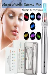 Electric Derma Pen Micro Needle Microneedle With LED Light Pon för rynkavlägsning Anti Aging Skin Care1922509