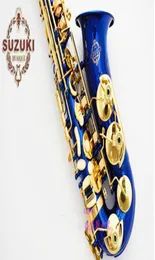 日本スズキの真新しいサックスEフラットアルト高品質のブルーサックスとケースプロフェッショナル楽器4462466