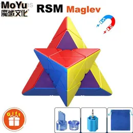 Магнитные магнитные игрушки Moyu RS 3x3x3 Maglev Pyramid Special Cube Профессиональная магнитная скорость головоломка 3x3 Pyraminx дети Fidget Toy Magnet Magico Cubo 240409