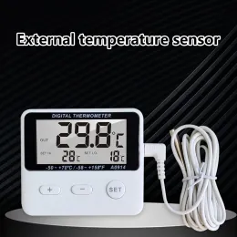 Mini LCD Digitales Thermometer mit Sondensensor innerner Außentemperaturmesser Schwimmbad Kühlschrank Wassertank mit Kabel