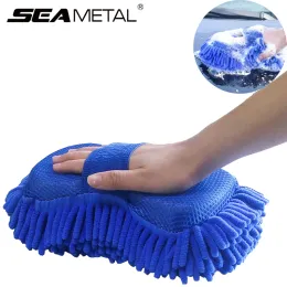 SEAMETAL Microfiber Car Washer Sponge Cleaning Car Care Detailing Brushes Washing Towel Auto Gloves for Car Wash Accessories