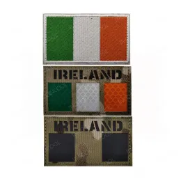 Irland Flag Multicam Infrarot IR Reflektierende Irische Flaggen PVC gestickte Patches Emblem applizierte Abzeichen für den Kleidungsrucksack