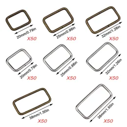 KRABALL 50pcs Rectangle Clasp Hanging Rope Lobster Snap Hook Rotary Set Belt Key Chain Sliding Buckle For Leather Strap Making