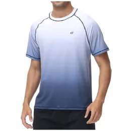 Summer Mens T-Shirt UPF 50 Kısa Kollu Rashguard Yüzme Kademeli Koşu Gömlek Surf Tee Mayo Yürüyüş Spor Gömlekleri 240325