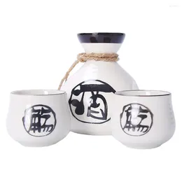Vinglasskull Sake Set Cup Japanese Cups Ceramic Bottle Pot Saki Tea Kit S Porcelain Tokkuri Serving Japan Traditionella presentuppsättningar Drick kall
