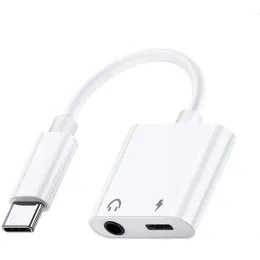 2 I 1 Typ C till 3,5 mm hörlur Jack Audio Charging Splitter Adapter för Samsung Galaxy S22 S21 S20 Plus USB C AUX CONECTOR