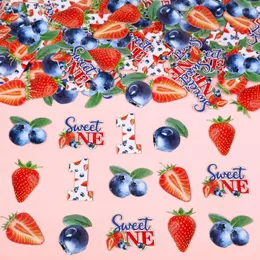 Party Decoration Berry Erstes Geburtstagsdekor 200pcs Erdbeer und Blaubeer süßes 1st Konfetti -Tisch