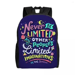 Рюкзак никогда не будет ограниченным рюкзаком для женщин -школьных студентов, школьных студентов, книг, подходит для 15 -дюймовых, вдохновляющие цитаты, подарочные пакеты