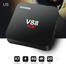 Коробка H052 1Set V88 для 7.1/8.1 RK3229 Квадратный ядро Smart TV Box 1 ГБ+8 ГБ/2 ГБ+16 ГБ Wi -Fi Multimedia Player Set Top Box