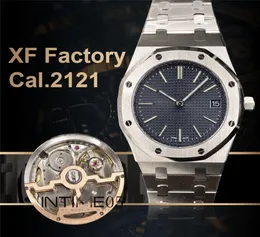 XF Factory V2 Updated Edition 39mm ExtraThin 15202 Automatic Cal2121 Mens Watches Blue Texture Dial Stainless Steel Bracelet Wat5027176