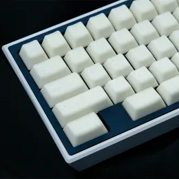 Akcesoria Minimalistyczne białe jadeile 114 klawisze podwójne wtryskowanie Proces formowania Cherry PBT Keycap Mechaniczna klawiatura 61 64 68 84 87 Klucze