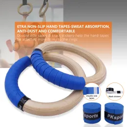 1 par Pull upp träens gymnastiska ringgrepp med remmar och antislip Tape Bodybuilding Strength Training for Children to Adult