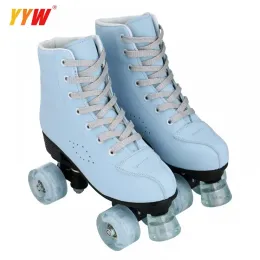 Sky Blue Women Men Roller Skates Double Row Skates Girls Adult Two Line Skate Shoes Patines 4 Wheels Sneakers Rollers