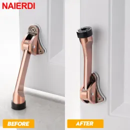 Naierdi Kickdown Door Stopper Zinc Alloy Foot-operated Lever Door Stop非滑りゴム調整可能ドアホルダーハードウェア