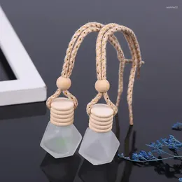 Storage Bottles 100pcs 6ML Car Hanging Perfume Bottle Diamond Shape Frosted Glass Pendant Empty