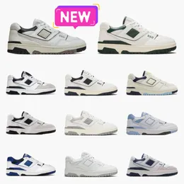 Eğitmenler Yeni B550 Spor Ayakkabıları Erkek Kadınlar Beyaz Yeşil Gri Krem Tenis Siyah Mavi Gümüş UNC BB550 550 Donanma Gölge Syracuse Evergreen Auraleee Tasarımcıları Sneakers Y88