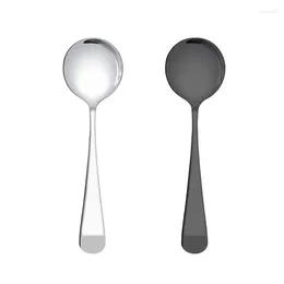 Dinnerware Sets Sleek Titanium Plated Versatile Soup Spoon For Daily Use Gift Rust-resistant Thickened Premium Quality Elegant Black