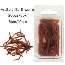 Silicone Worm Lure Sandm 80/100mm 20pcs/caixa de minhoca para pescar água salgada e água doce peca