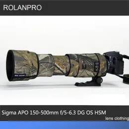 Mount Rolanpro Lens Coamouflage Coat Cover Cover for Sigma Apo 150500mm f/56.3 DG OS HSM Guns Case Case.