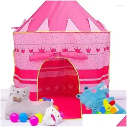 Tents And Shelters Kids Play Tent For Children Pink Indoor Outdoor Gifts Travel Home Girls Drop Delivery Sports Outdoors Camping Hikin Dhhzp