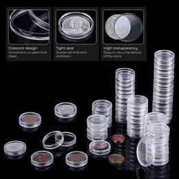 Przezroczyste plastikowe kapsułki monety, pudełko na zbieranie monet, obudowa do przechowywania monet, 21–45 mm, 10 szt.