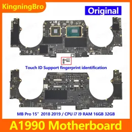 Motherboard A1990 Motherboard I7 I9 16GB 32 GB per MacBook Pro 15 "A1990 Scheda logica con touch ID 2018 2019 Anno 82001041A 82001814A