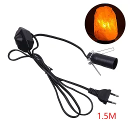 Salt Rock Lav Lambası için 1.5m Güç Kablosu Kablosu Dimmer Kapalı Anahtar Metal Klips E14 Base Hanglamp Tutucu Soket Fişi