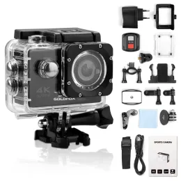 Kameror Ultra HD 4K Action Camera WiFi 12MP 2 Inch 30m Go Waterproof Pro 170D Outdoor Diving Camera med fjärrkontrollmotorcykel