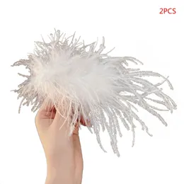 Avelas de pente de penas Avestruz Feather Snap Furry Hair Barrettes Cabelo Captitante dos anos 1920s Acessórios para garotas femininas