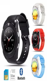 V8 Smart Watch Wristband Saat Bantlı 03m Kameralı SIM IPS HD Tam Daire Ekran Android System8636818 için Akıllı İzleme