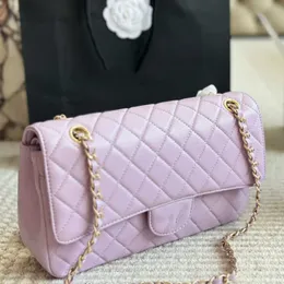 RETAIL Luxury Bag Shop 90% Fragrance Factory Wholesale Liten High Sense 2024 Lingge New Women's Chain Temperament Single Shoulder Msenger Purple Series 25/23cm