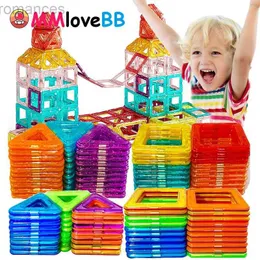 Ímãs brinquedos magnéticos blocos de construção magnética Big Size e mini tamanho DIY ímãs Toys for Kids Designer Construction Gifts For Children Toys 240409