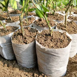 100 pezzi Dimensioni diverse pianta di piantine sacchetti di coltivazione di sacchetti biodegradabili non tessuti per la scuola materna sacchi per coltivazione in tessuto