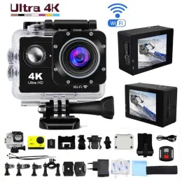 الكاميرات Ultra HD 4K Action Camera WiFi 2.0 "170Degree 30m Go Underwater Pro Pro Cam Camer Camer
