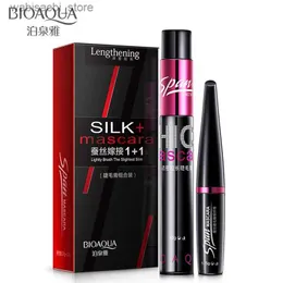 Mascara BIOAQUA Black Silk Mascara Makeup Set Eyelash Extension Lengthening Volume 3D Fiber Mascara Waterproof Cosmetics 2pcs/lot L49