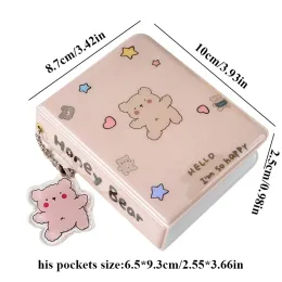 Cute Bear Photocard Holder 3 Inch Photo Album 36 Pockets Idol Cards Postcards Collect Book Mini Instax Photos Photos Album