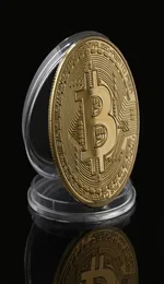 1pc Metal Físico Metal Antique Coin Gold Bated físico S CASascius Bit Coin BTC com Caso Gift Art Collection6049879