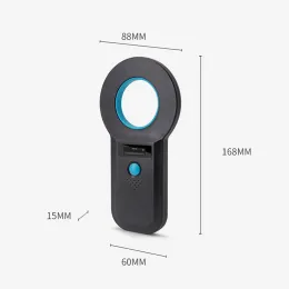 PET ID-läsare ISO11784/5 FDX-B CHIP Transponder OLED Display USB RFID Handhållen Microchip Scanner för djur gratis frakt