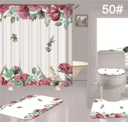 Lettere classiche tende per doccia stampate Modello di design tappetini da bagno tappetini acqua assorbenti per il bagno copritore per servizi igienici2099656