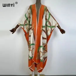 Abiti Winyi 2022 Medio Oriente Kimono Women Cardigan Kimono Tail Sexcy Boho Maxi African Holiday Batwing Sleeve Silk Abe