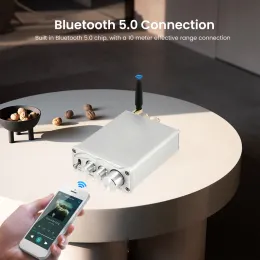 AIYIMA BLUETOOTH 5.0 MA12070 전원 증폭기 80 W x 2 듀얼 채널 스테레오 디지털베이스 트레블 스피커 사운드 앰프 오디오 홈